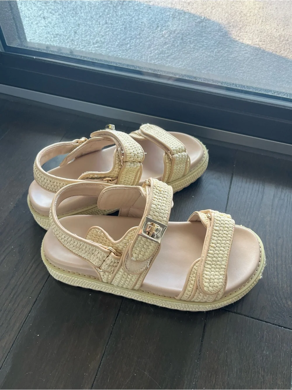 Woven Strap Neutral Platform Sandals - Women